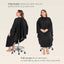 Hair Tools - Barber Hairdressing Hair Cutting Sleeved Gown Black With Poppers