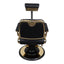 Barber Chair - Luxurious Belmont  Black & Gold Accents