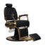 Barber Chair - Luxurious Belmont  Black & Gold Accents