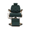 Barber Chair - Luxurious Belmont  Green & Gold Accents