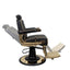 Barber Chair - Elegant Black & Gold Diamond-Stitched & Gold Accents