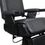 Barber Chair - Retro With Reversible Footrest Black & Matte Black Accents