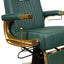 Barber Chair - Retro Green & Gold Accents