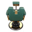 Barber Chair - Retro Green & Gold Accents