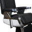 Barber Chair - Retro With Reversible Footrest Black & Chrome Accents