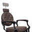 Barber Chair - Vintage Style Brown & Shiny Black Accents