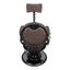 Barber Chair - Vintage Style Brown & Shiny Black Accents