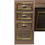 Barber Station Unit - Dark Wood Station With Hexagonal LED Mirror & Gold Trim