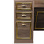 Barber Station Unit - Dark Wood Station With Hexagonal LED Mirror & Gold Trim