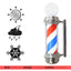 Gabri - Classic Barber Pole Light With Open Sign 85cm