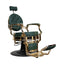 Barber Chair - Vintage Style Green & Gold Accents