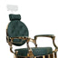 Barber Chair - Vintage Style Green & Gold Accents