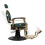 Barber Chair - Vintage Style Green & Gold Accents