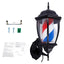 Gabri - Lantern Barber Pole Light (Black, Red White Blue Stripes) 50cm