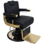 Barber Chair - Retro Black & Gold Accents