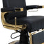 Barber Chair - Retro Black & Gold Accents