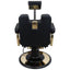 Barber Chair - Retro Black & Gold Accents