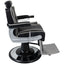 Barber Chair - Elegant Black & Silver Diamond-Stitched & Silver Accents