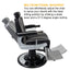 Barber Chair - Elegant Black & Silver Diamond-Stitched & Silver Accents