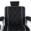 Barber Chair - Elegant Black & Silver Diamond-Stitched & Silver Accents