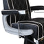 Barber Chair - Elegant Black & Silver Diamond-Stitched & Silver Accents