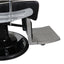 Barber Chair - Elegant Black & Silver Diamond-Stitched & Silver Accents