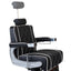 Barber Chair - Elegant Black & Silver Diamond-Stitched & Silver Accents