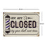 Eson - Vintage Open & Closed Barber Shop Metal Plaque Sign 20x30cm