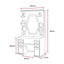 Barber Station Unit - Light Wood Station With Sink & Hexagonal LED Mirror