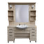 Barber Station Unit - Light Oak Effect Styling Station With White Sink & Sconce Lights