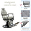Barber Chair - Vintage Style Grey & Chrome Accents