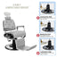 Barber Chair - Luxurious Belmont Grey & Black Accents