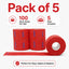 Gabri - Professional Disposable Neck Strips Red (Pack of 5)