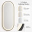 Salon Mirror - Oval Black Framed LED Mirror with Smart Touch Sensor & 3-Colour Lighting Modes