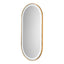 Salon Mirror - Oval Gold Framed LED Mirror with Smart Touch Sensor & 3-Colour Lighting Modes