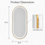 Salon Mirror - Oval Gold Framed LED Mirror with Smart Touch Sensor & 3-Colour Lighting Modes