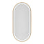 Salon Mirror - Oval Gold Framed LED Mirror with Smart Touch Sensor & 3-Colour Lighting Modes