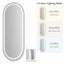Salon Mirror - Oval Silver Framed LED Mirror with Smart Touch Sensor & 3-Colour Lighting Modes