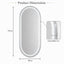 Salon Mirror - Oval Silver Framed LED Mirror with Smart Touch Sensor & 3-Colour Lighting Modes