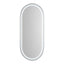 Salon Mirror - Oval Silver Framed LED Mirror with Smart Touch Sensor & 3-Colour Lighting Modes