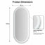 Salon Mirror - Oval Frameless LED Mirror with Smart Touch Sensor & 3-Colour Lighting Modes