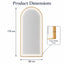 Salon Mirror - Arched Gold Framed LED Mirror with Smart Touch Sensor & 3-Colour Lighting Modes