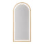 Salon Mirror - Arched Gold Framed LED Mirror with Smart Touch Sensor & 3-Colour Lighting Modes