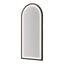 Salon Mirror - Arched Black Framed LED Mirror with Smart Touch Sensor & 3-Colour Lighting Modes