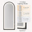 Salon Mirror - Arched Black Framed LED Mirror with Smart Touch Sensor & 3-Colour Lighting Modes