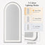 Salon Mirror - Arched Silver Framed LED Mirror with Smart Touch Sensor & 3-Colour Lighting Modes