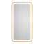 Salon Mirror - Rectangular Gold Framed LED Mirror with Smart Touch Sensor & 3-Colour Lighting Modes