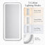 Salon Mirror - Rectangular Silver Framed LED Mirror with Smart Touch Sensor & 3-Colour Lighting Modes