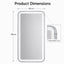 Salon Mirror - Rectangular Silver Framed LED Mirror with Smart Touch Sensor & 3-Colour Lighting Modes