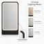 Salon Mirror - Rectangular Black Framed LED Station Mirror with Integrated Plug Socket, Smart Touch Sensor & 3-Colour Lighting Modes